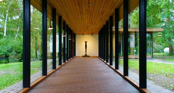 Photo of view of the Louisiana Museum of Modern Art , Denmark.
