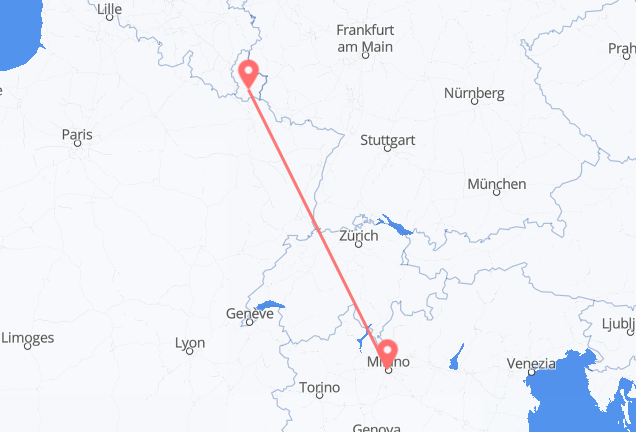 Milano a Lussemburgo