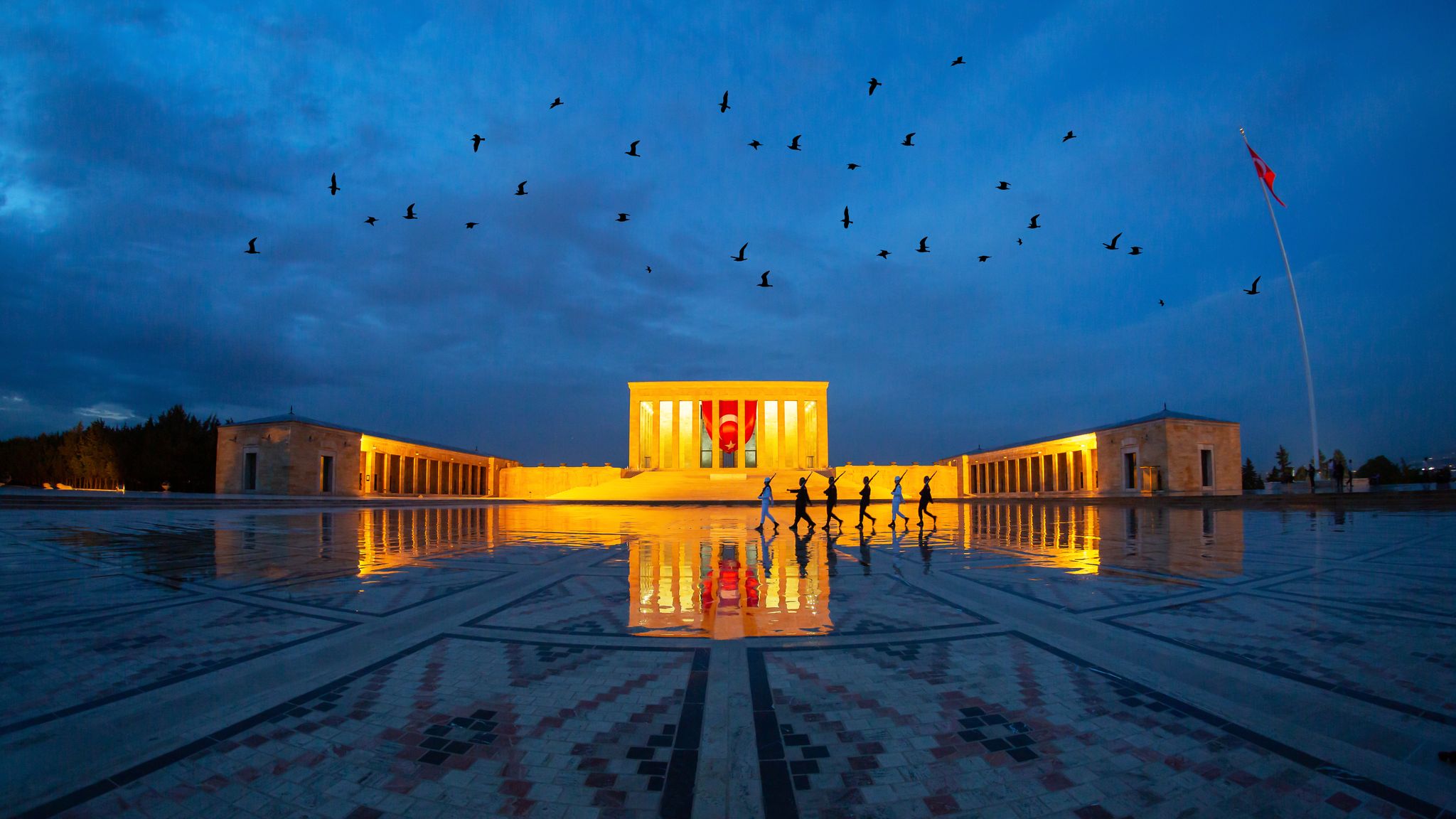 Anitkabir - Mausoleum of Ataturk, Ankara Turkey flag
