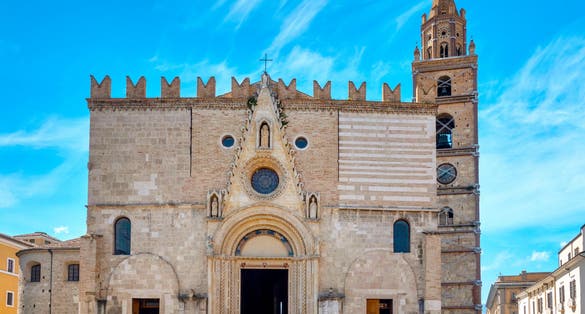 Photo of West front of the Teramo Cathedral, Italy.