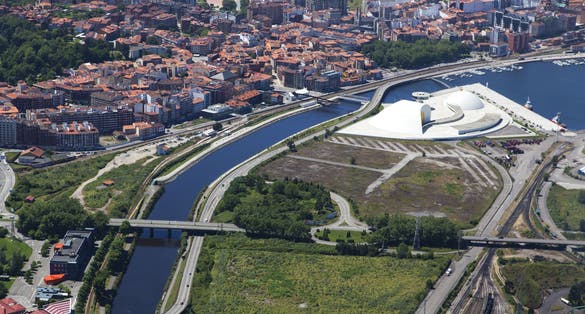 Photo of  ariel view of Aviles ,Spain .