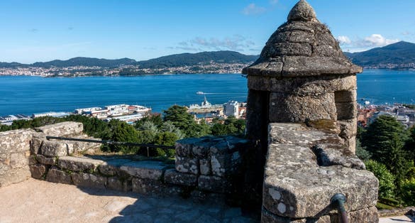 Photo of View of the Vigo estuary from the castle on Mount O Castro. Galicia, Spain.