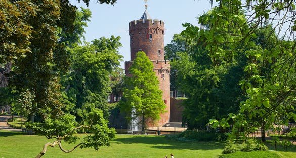 The 'Kruittoren' (Gun Powder Tower) from 1426 in the 'Kronenburger Park', Nijmegen, the Netherlands
