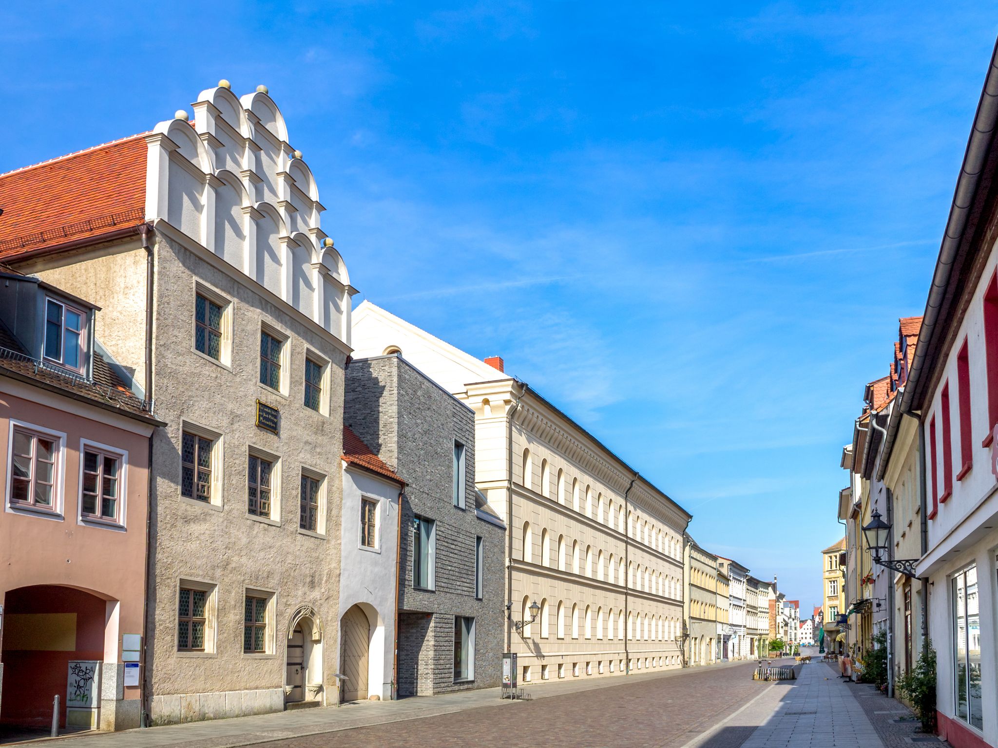 Photo of famous old town with historic buildings in Wittenberg ,Germany.