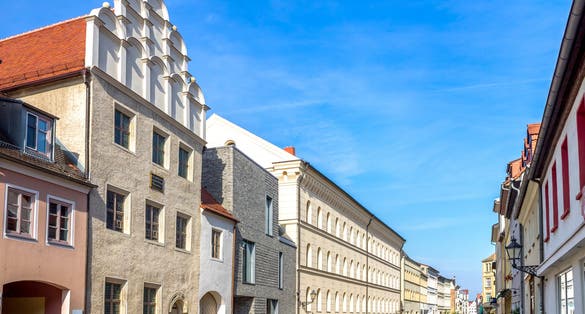Photo of famous old town with historic buildings in Wittenberg ,Germany.