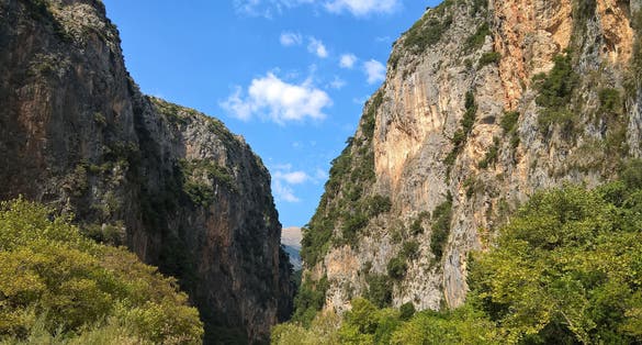 Photo of Gjipe canyon near the Gjipe beach in Albania.