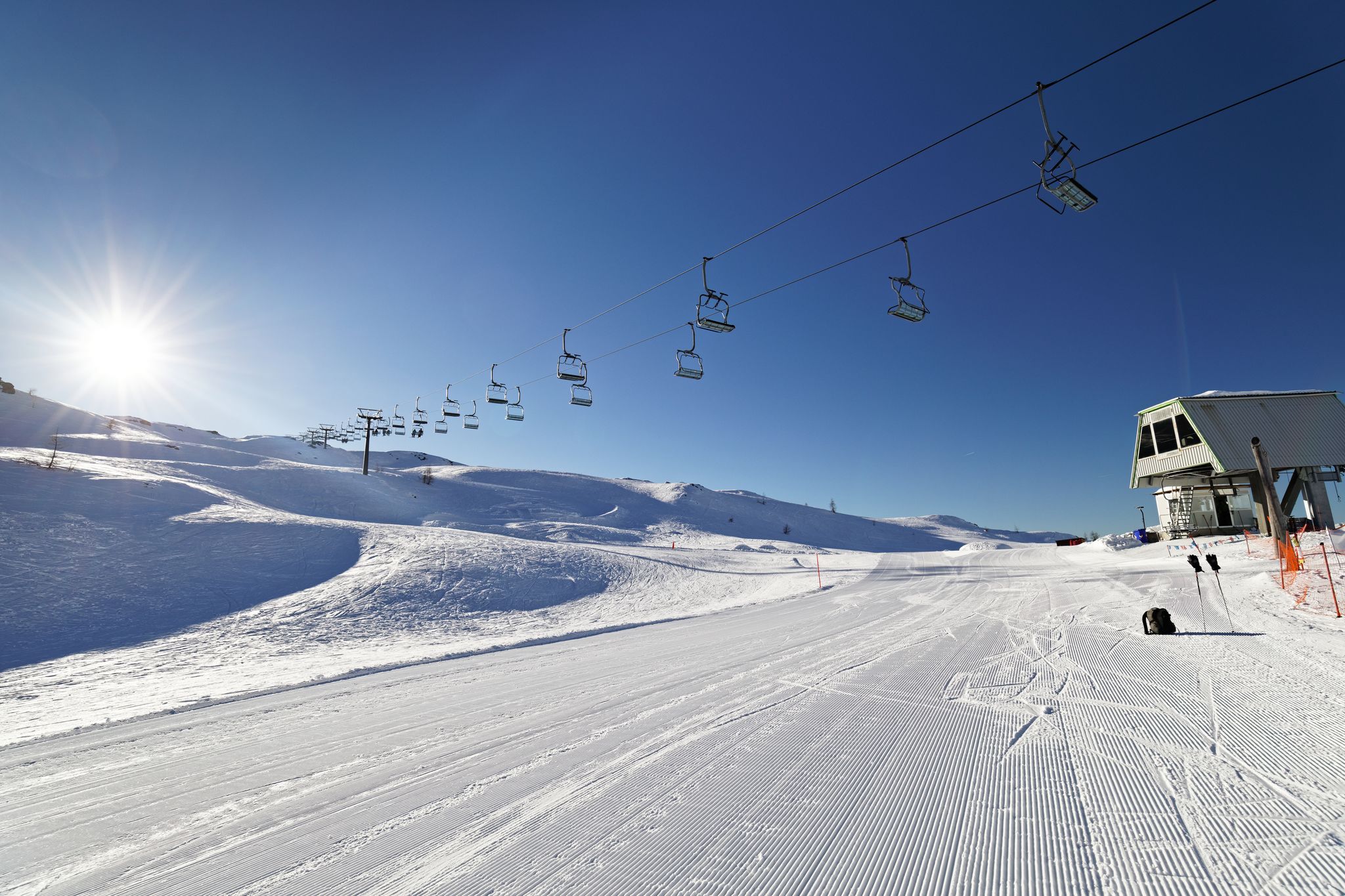 photo of an aerial view of San Martino di Castrozza in Italy.
