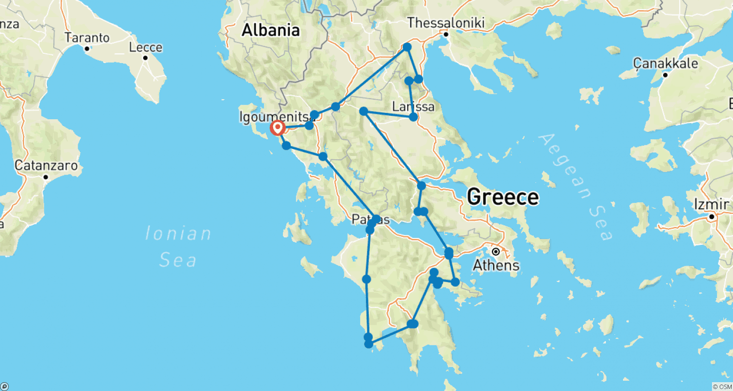 Stunning tour in Greece: UNESCO sites and other top destinations on a 19-days tour from Igoumenitsa