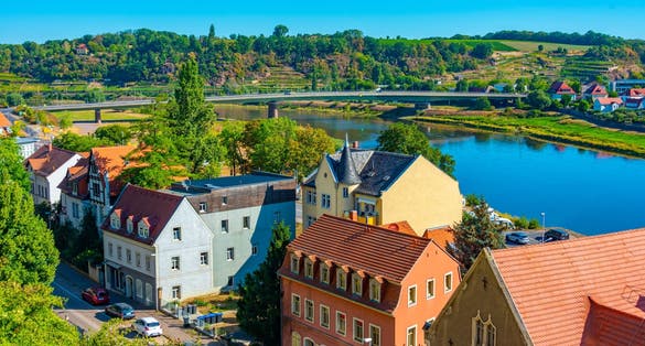 Rooftops of German town Meissen.