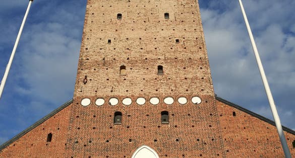 photo of close shot of Strängnäs Cathedral in Strängnäs ,Sweden.