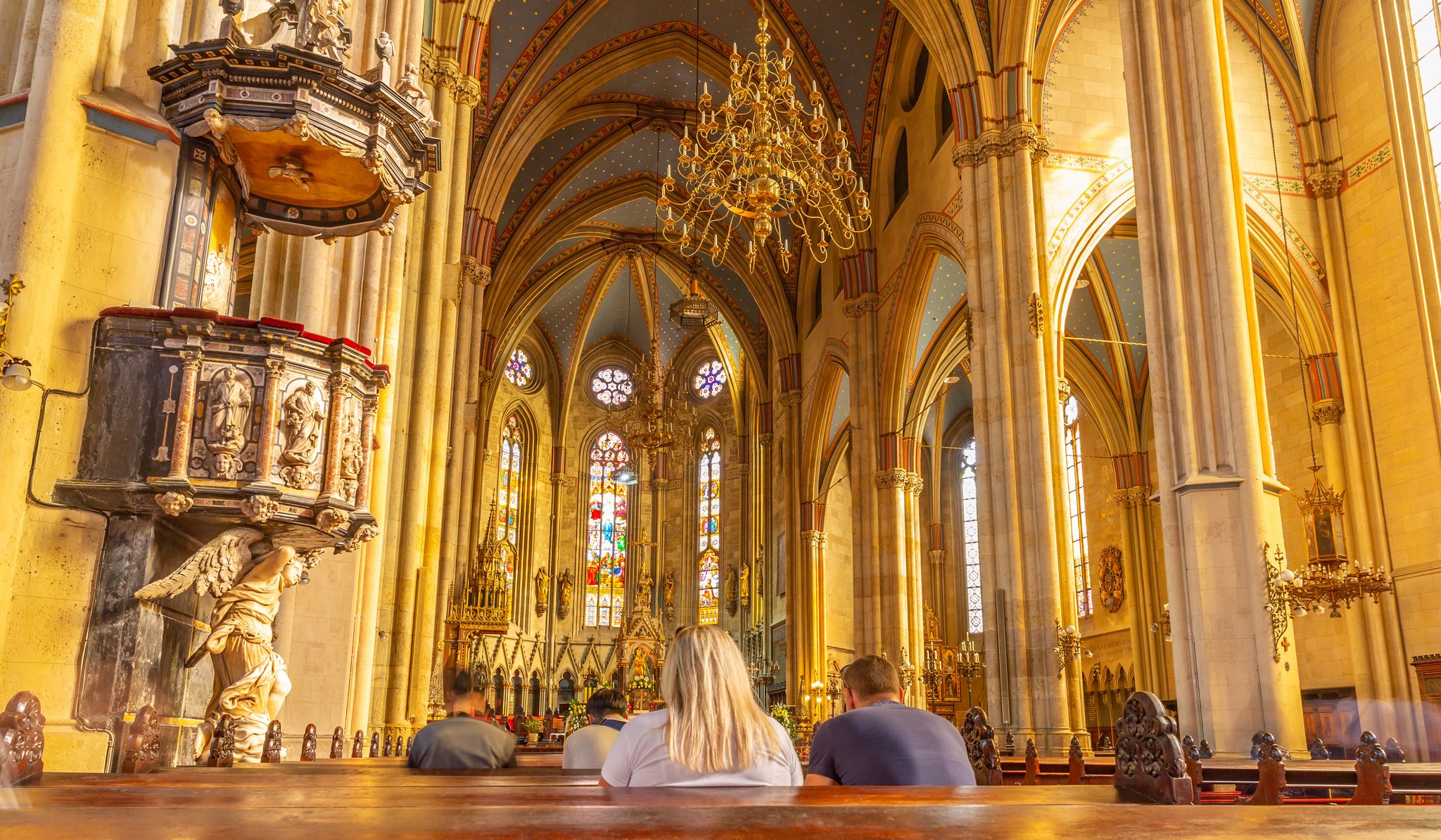 Photo of Zagreb cathedral Interior view in Croatia.