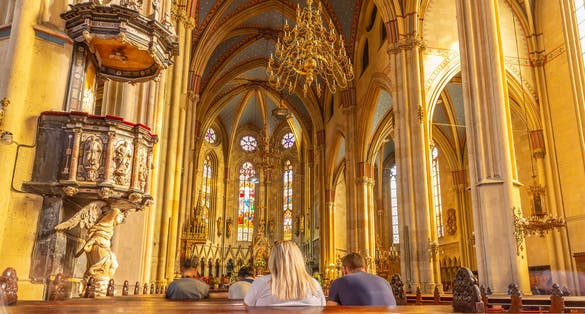 Photo of Zagreb cathedral Interior view in Croatia.