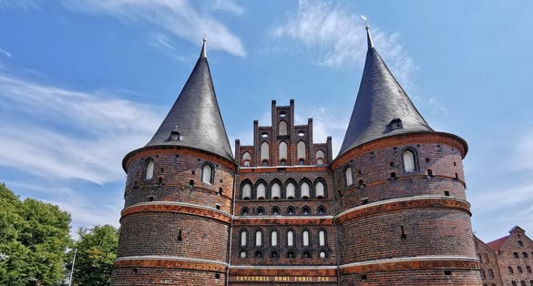 photo of view of the famous Holstentor in Lübeck, Germany.