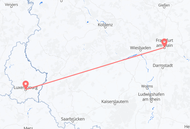 卢森堡市 到法兰克福