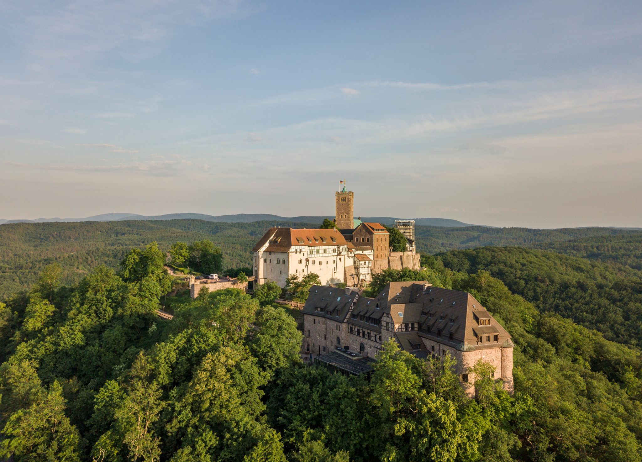 photo of view of  Aerial view of Wartburg Castle. UNESCO world heritage in Thuringia, Germany
