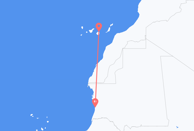 Nouakchott to Las Palmas
