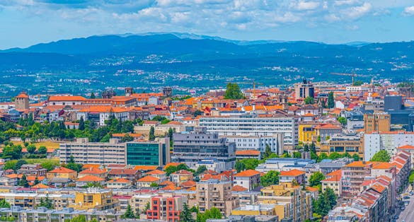 Aerial view of Braga from Monte Picoto, Portugal