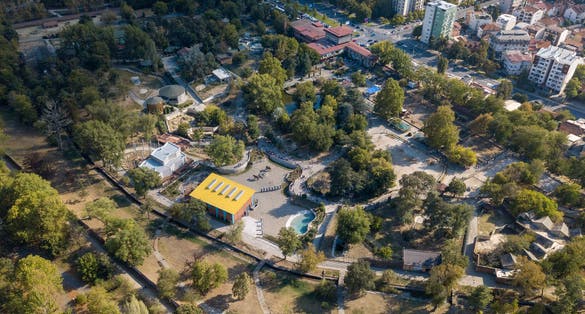 Photo of aerial view of Zoo located in Skopje, Macedonia.