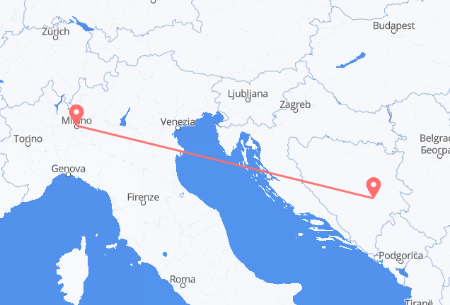 Sarajevo to Milan