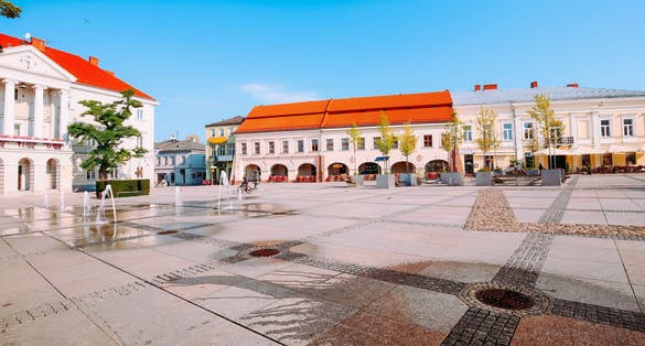 View of the marketplace in the Kielce / Poland