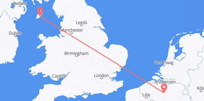 Belgien nach die Isle of Man