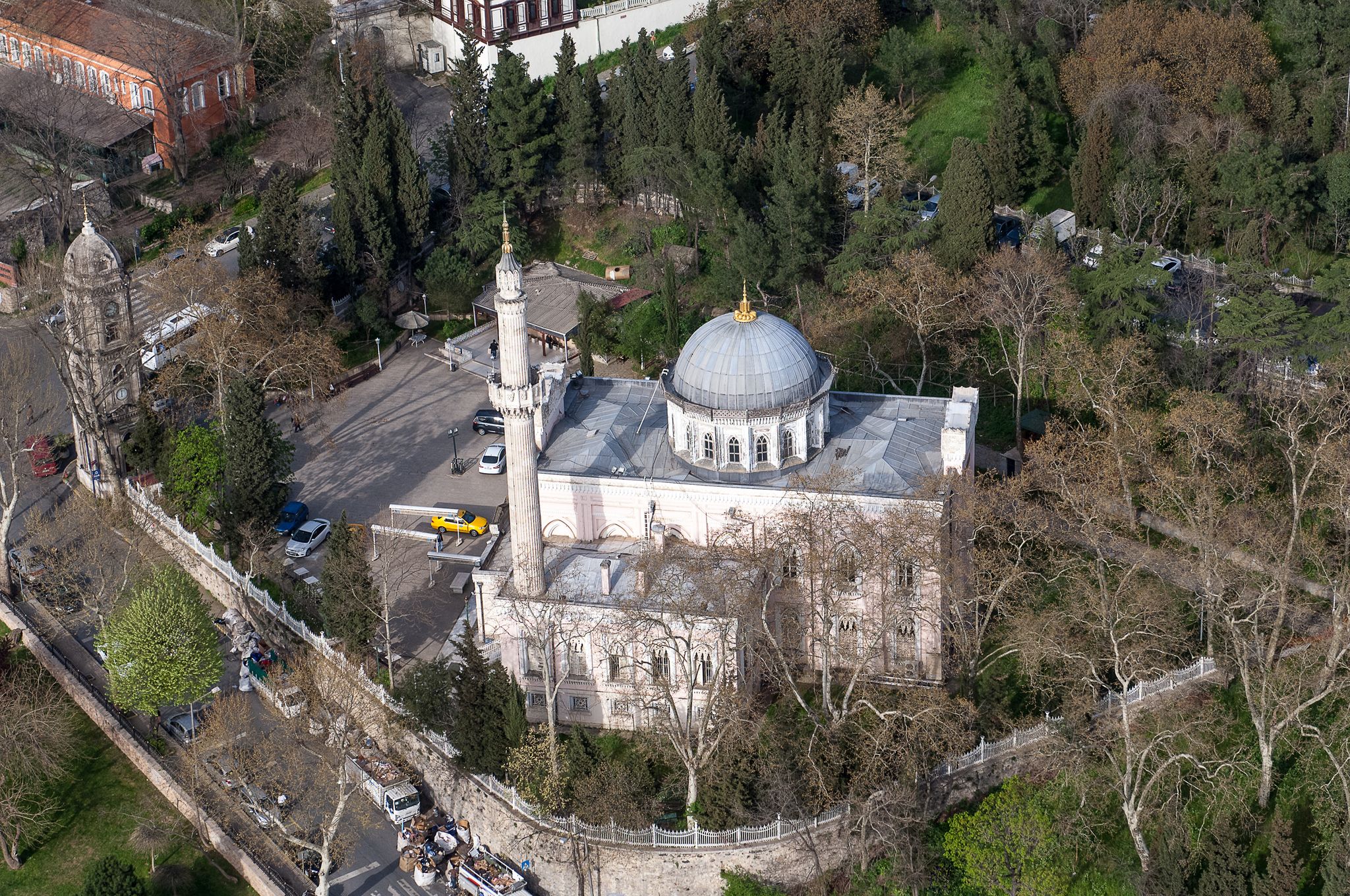 photo of aerial view of Yıldız Hamidiye Mosque in Beşiktaş, Turkey.