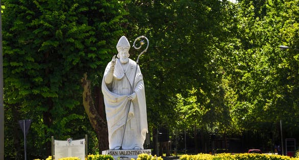 Italy, Terni.  Statue of Saint Valentine (Valentine's Day). On February 14th the city of Terni celebrates the patron saint (SanValentino), protector of lovers