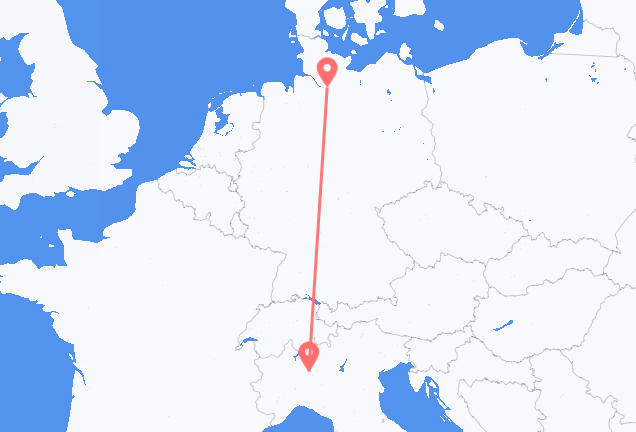 Milan to Hamburg