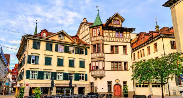 photo of view of Traditional architecture of St. Gallen in Switzerland.