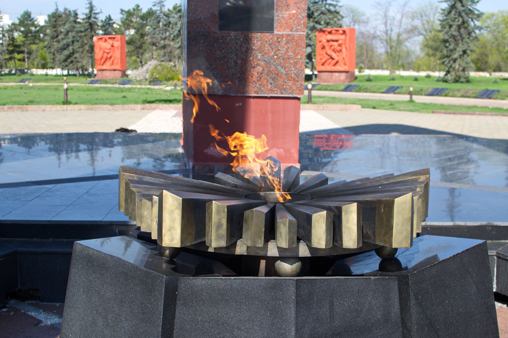 Photo of Eternal flame of the Memorial Complex "Eternity" Chisinau, Republic of Moldova.