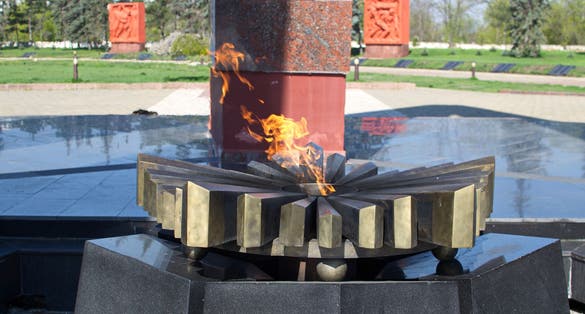 Photo of Eternal flame of the Memorial Complex "Eternity" Chisinau, Republic of Moldova.