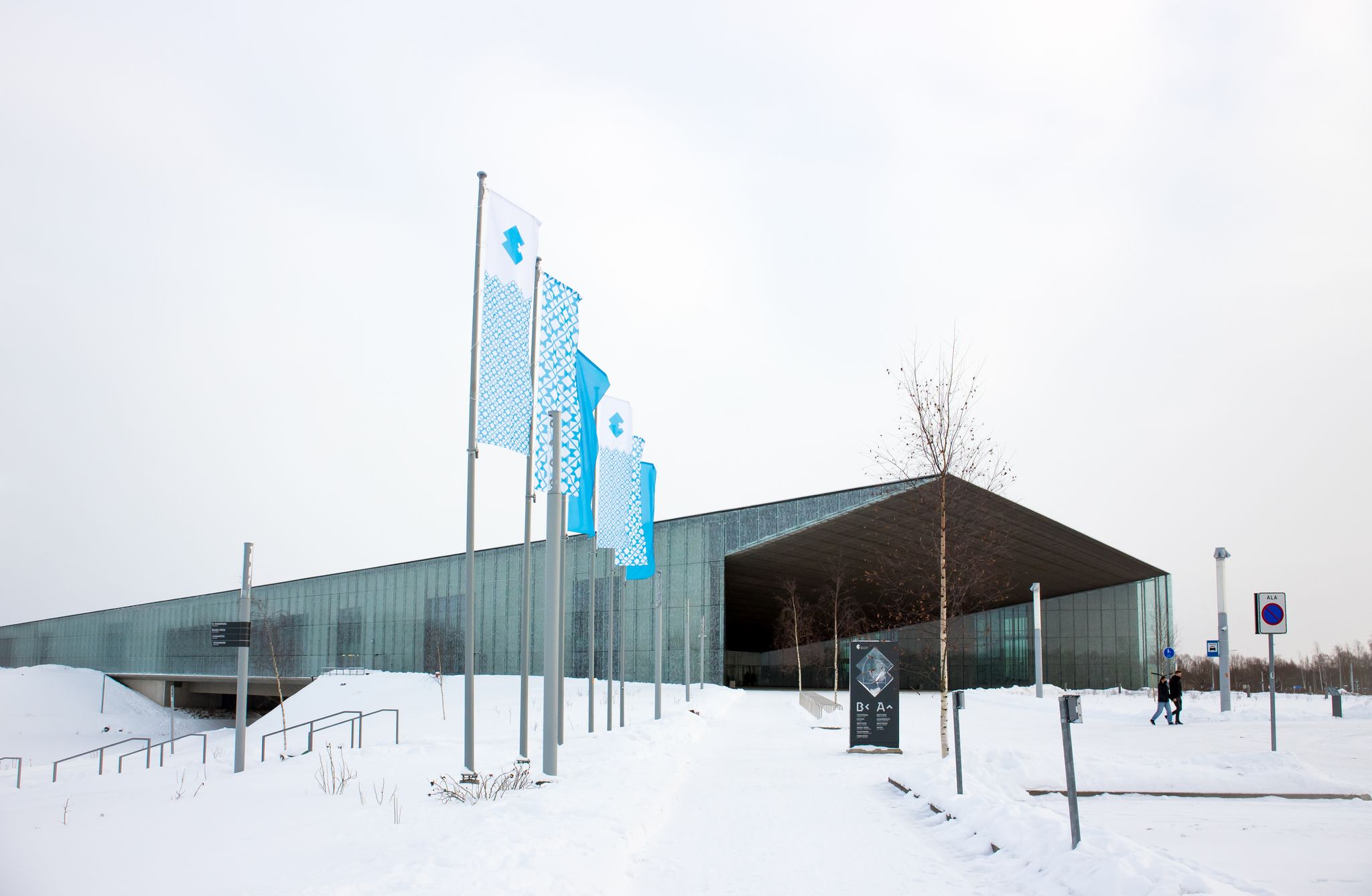 Photo of the Estonian National Museum in winter, Tartu, Estonia.
