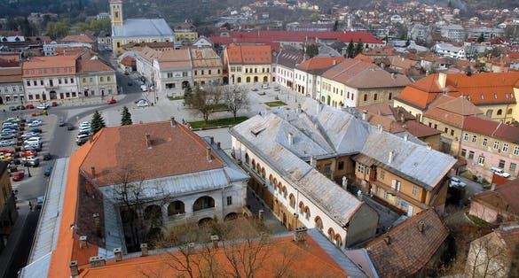 photo of view of Aerial view of Baia Mare city, Romania. View from the city tower.