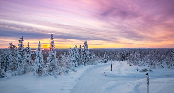 Photo of sunset over Lapland, Ivalo.