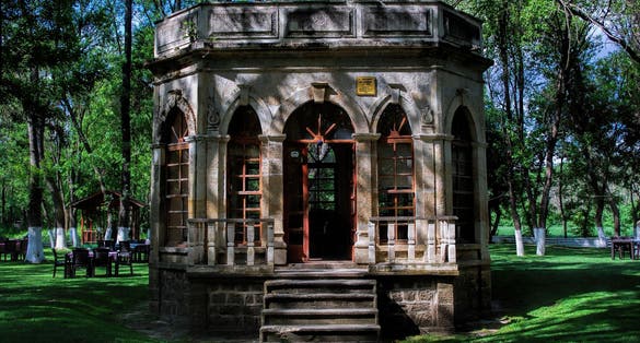 Photo of historic Ottoman hunting lodge in Edirne, Turkey.