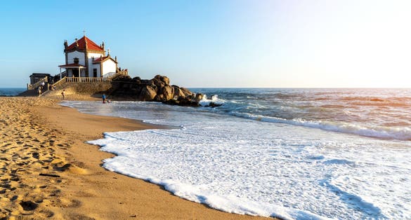 Chapel Senhor da Pedra on Miramar Beach, Vila Nova de Gaia, Porto