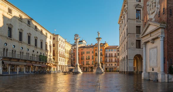 Photo of Piazza dei Signori at dusk ,Vicenza ,Italy.
