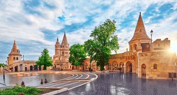 Photo of the Old Fishermen Bastion in Budapest at morning time.