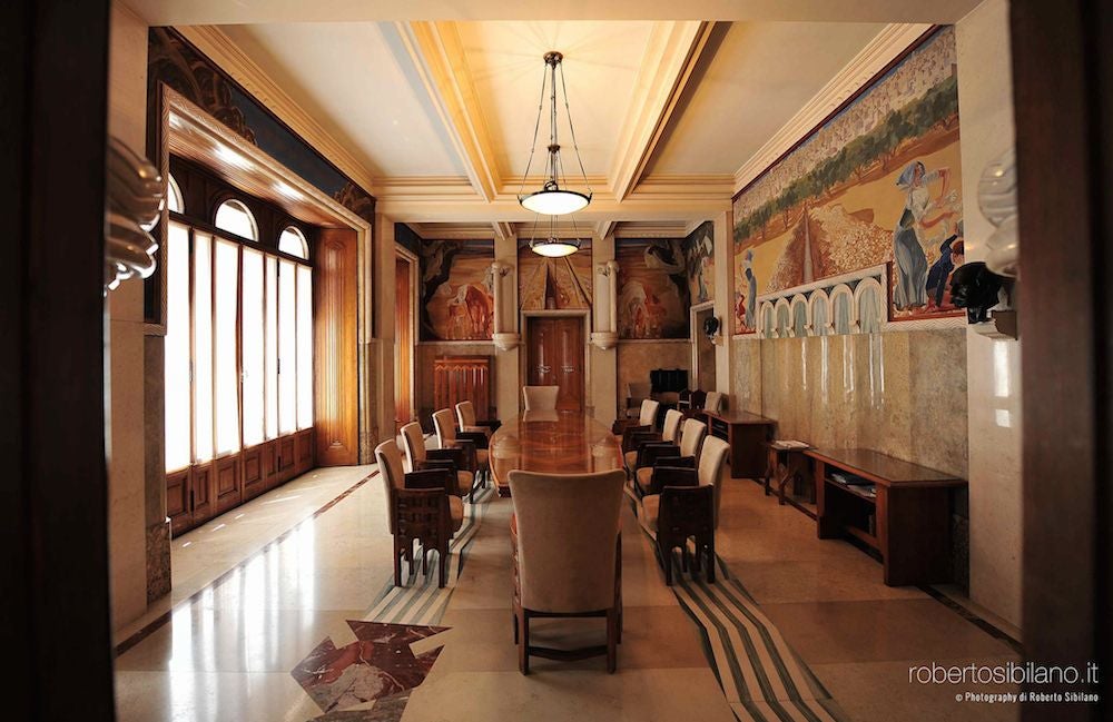 photo of view of interior of Palazzo dell'Acquedotto Pugliese, Bari, Italy.