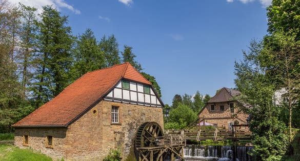 Watermill in the historic city of Lemgo, Germany