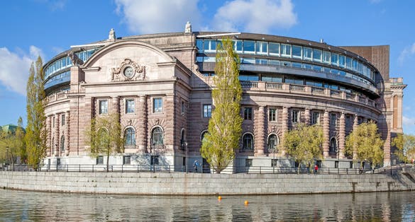 Sveriges riksdag - Parliament of Sweden in Stockholm.
