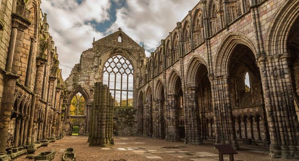 The Ruin of Holyrood Abbey next to Holyrood Palace in Edinburgh.
