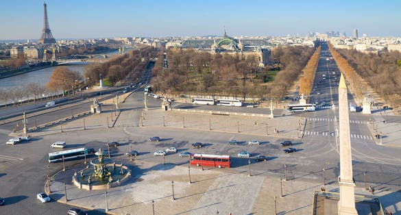 photo of Wide-angle view of Place de la Concorde in Paris on a bright winter day in France.