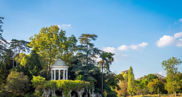 photo of Temple of Love in the Bois de Vincennes in Paris Park in autumn in France.