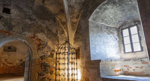 Photo of interior of famous Czech medieval castle of Krivoklat, central Czech Republic