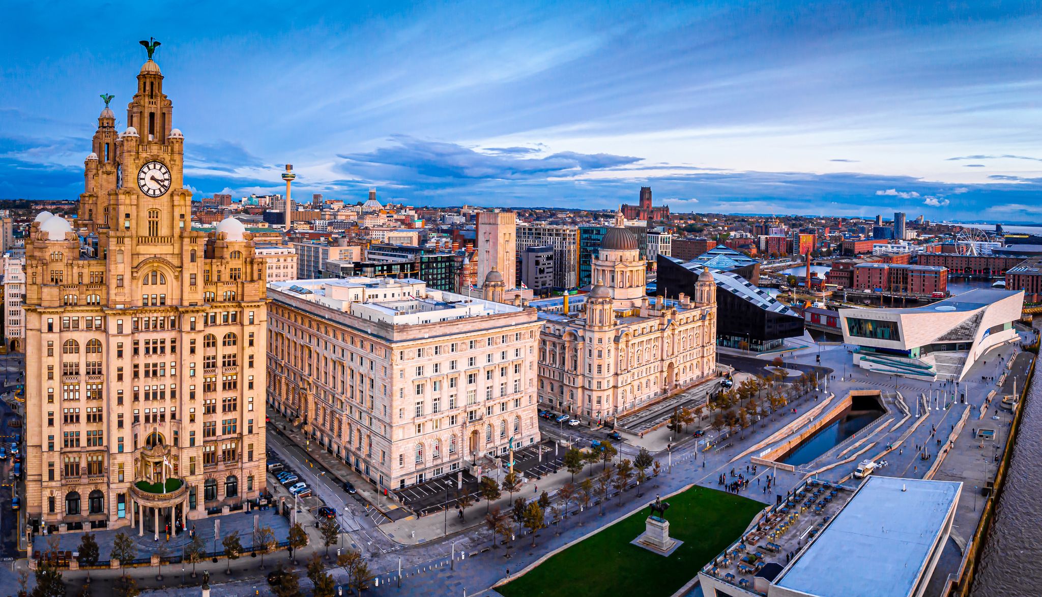 Photo of aerial view of Liverpool ,England.
