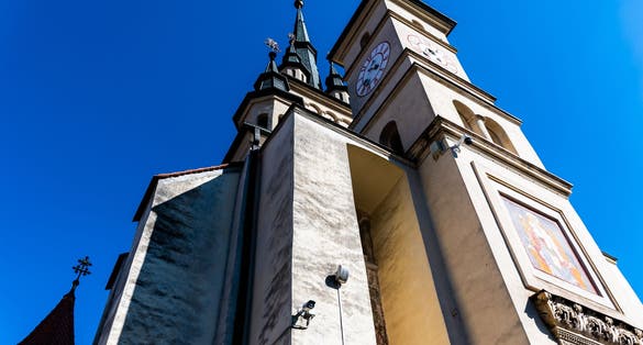 Photo of St Nicholas church, First Romanian School, Brasov, Romania.