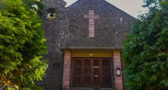 photo of view of Magyarok Nagyasszonya kápolna, chapel, church in gyöngyös, Mátraháza, Hungary.