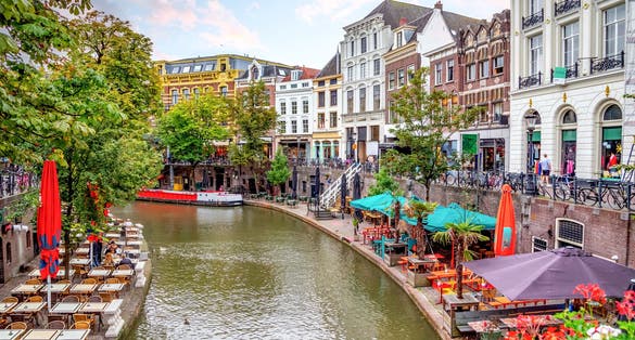 photo of view of  Jans Jansbrug, Old city of Utrecht, Netherlands.