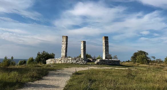 photo of unique historical gallows at Galgberget in Visby, Gotland Sweden.